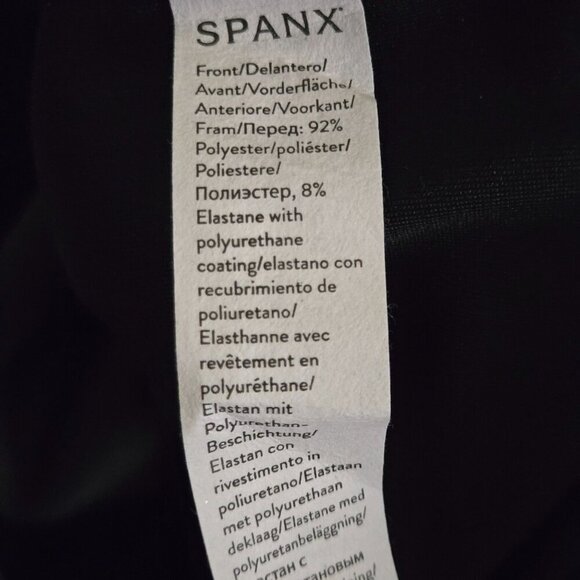 Spanx Leather-Like Combo Sheath Midi Dress Luxe Black Sleeveless Size L - Picture 13 of 13